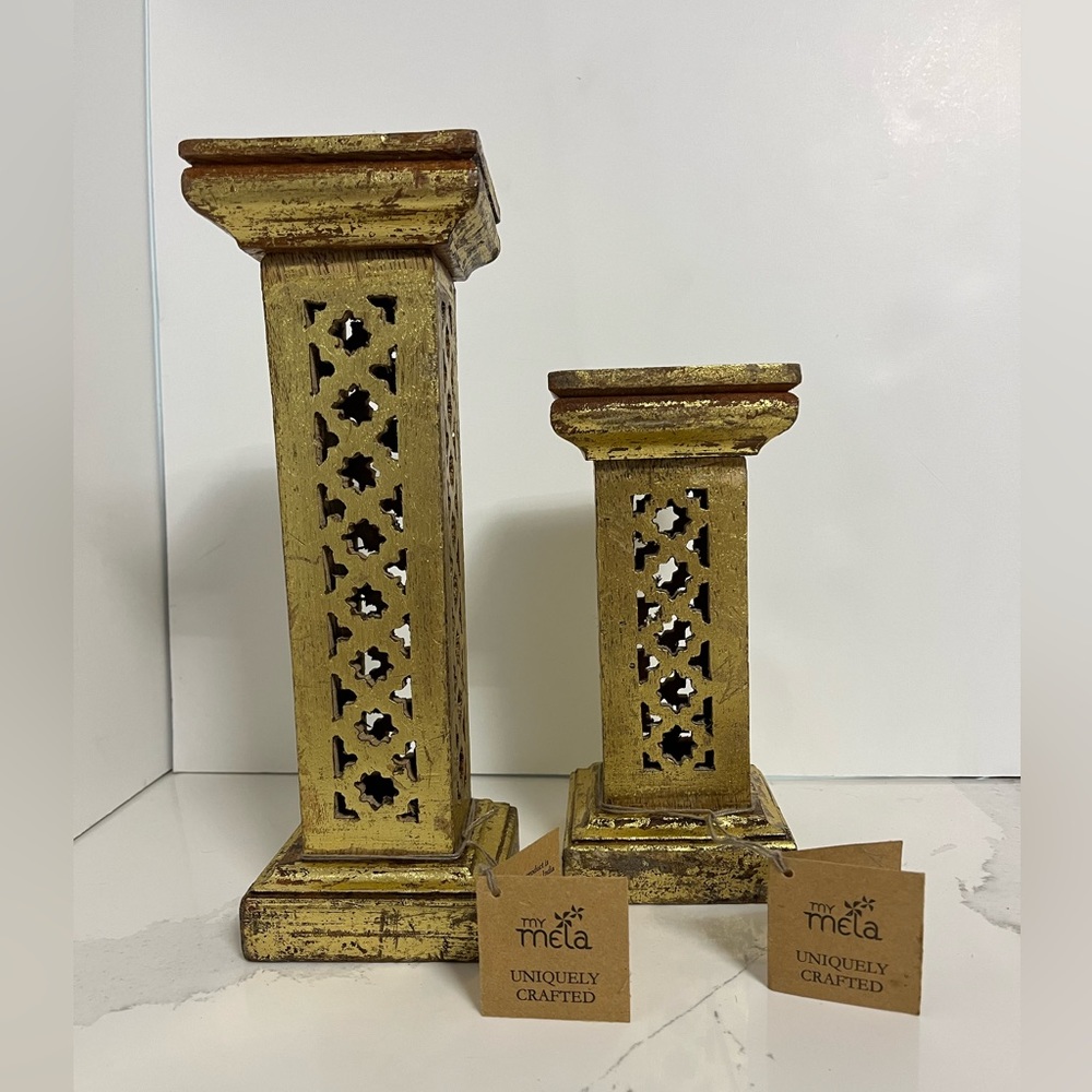 Vintage candleholders handmade from India